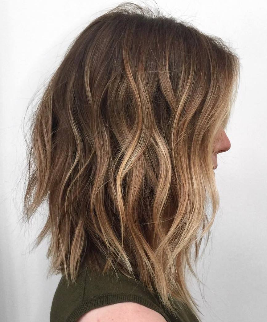 3-long-choppy-bob-with-light-brown-balayage - CapelliStyle