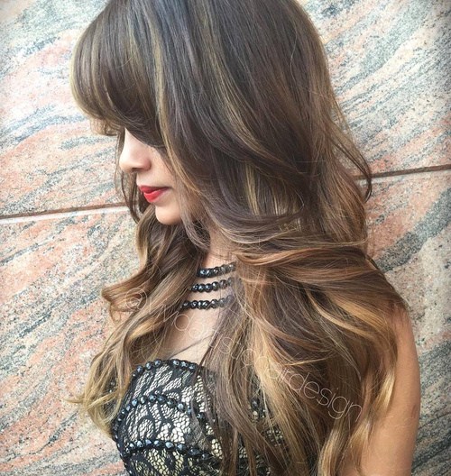 2 Long Layered Dark Brown Hair With Highlights Capellistyle