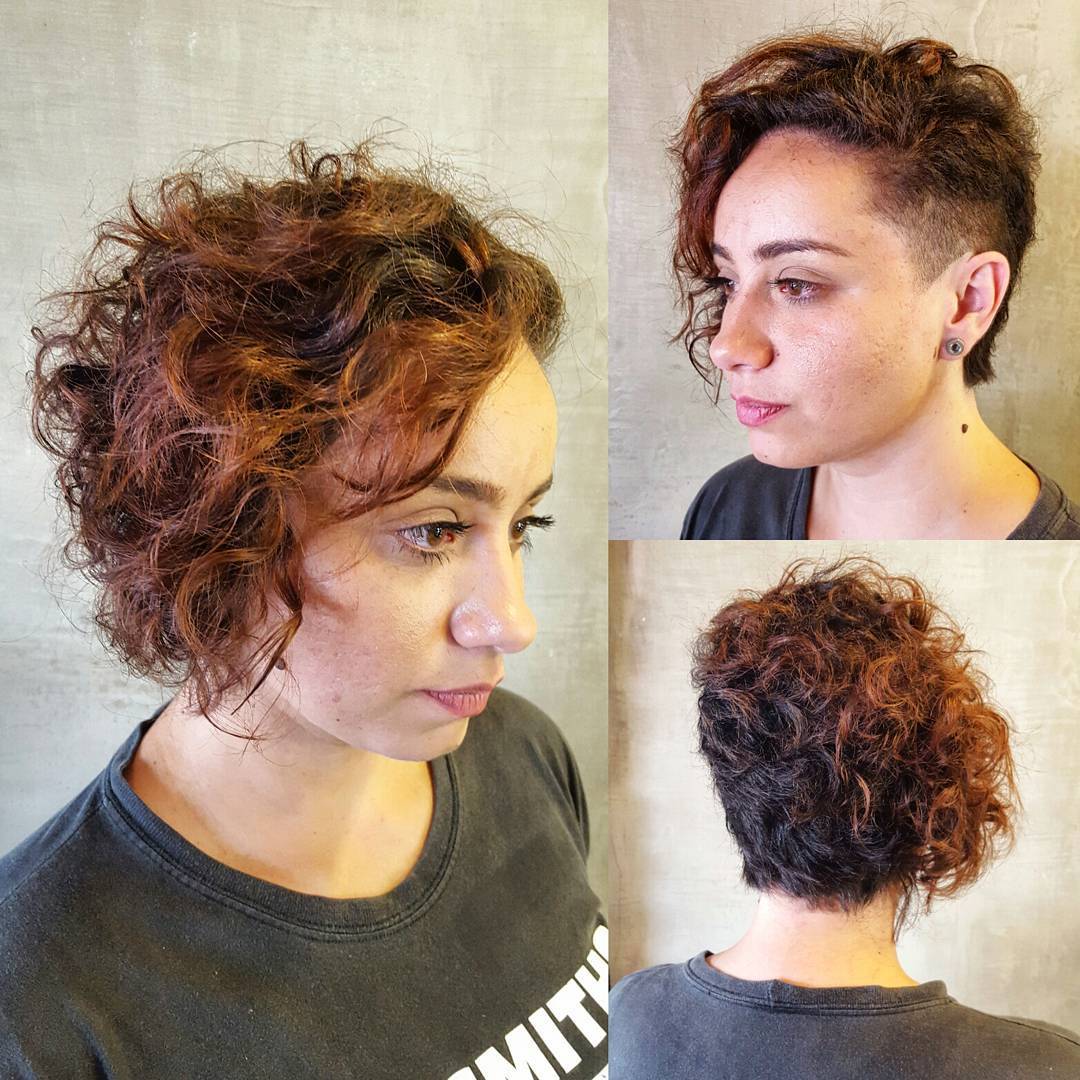 7 Short Curly Asymmetrical Cut With Undershave Capellistyle 