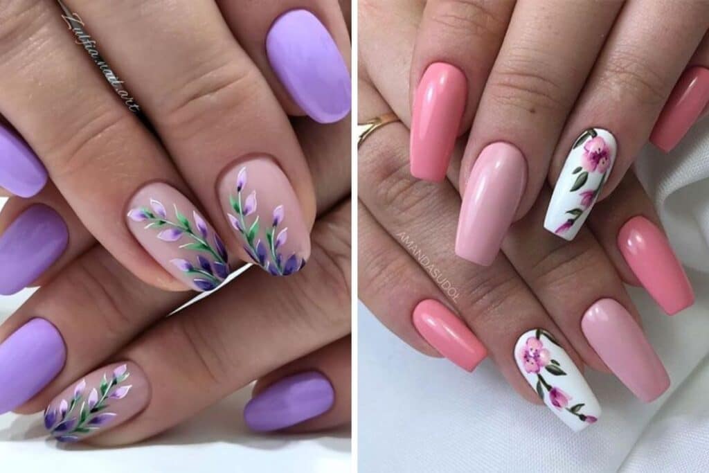 Nail art Primavera 2021 con fiori e colori pastello. FOTO - CapelliStyle