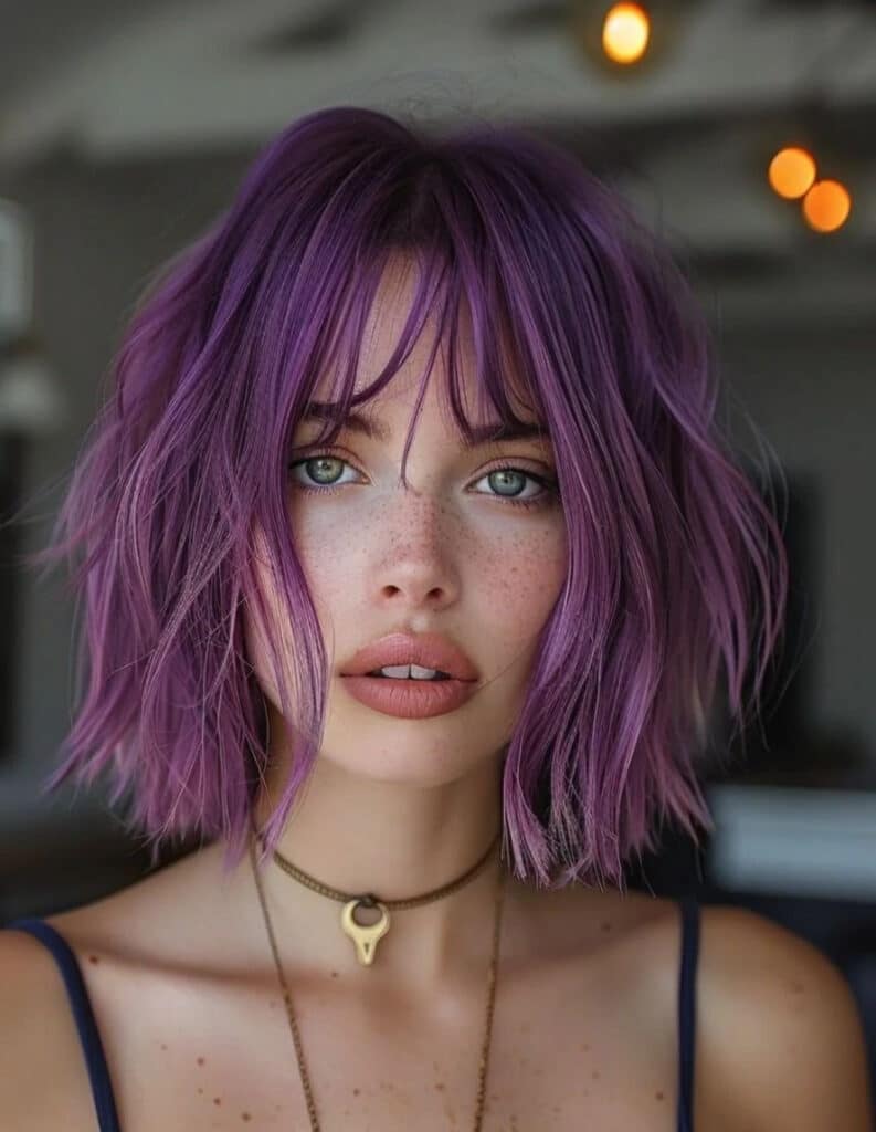 Vivid purple hair